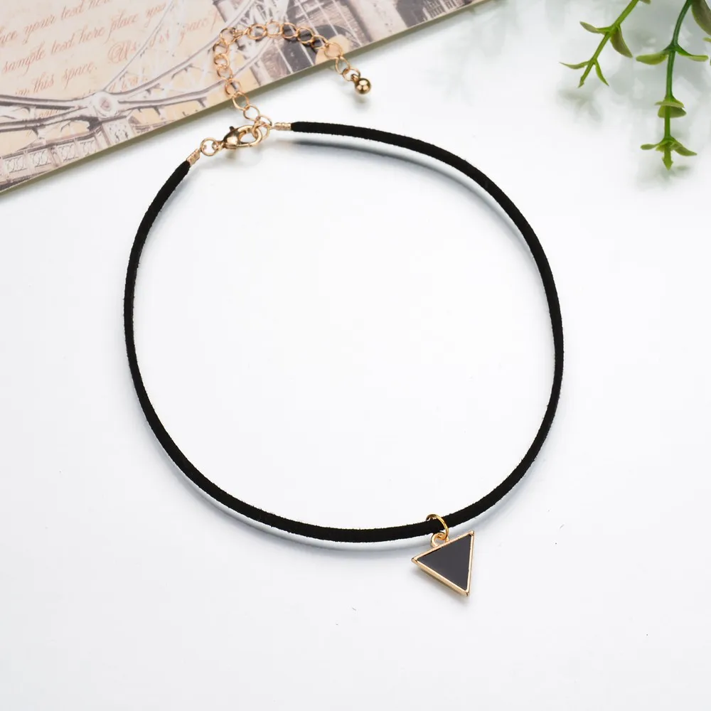 Оптовая Продажа Простые Модные черные бархатные ленты колье Цепочки и ожерелья