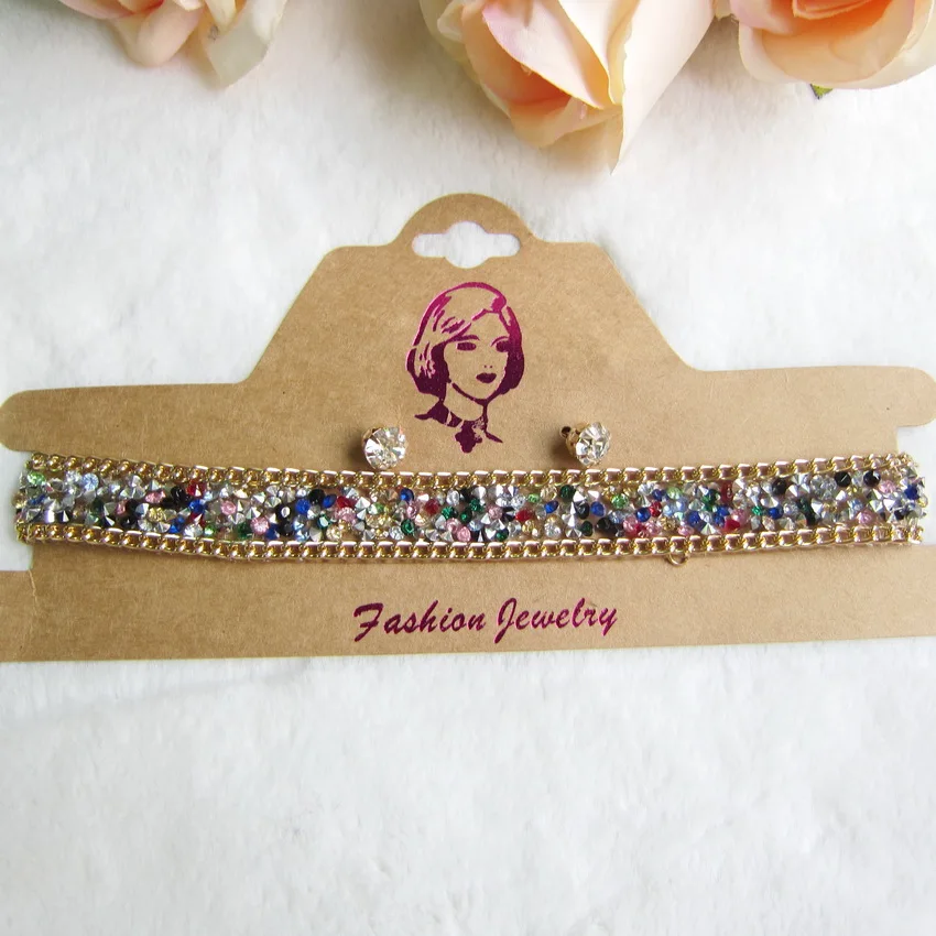 Блестящие цветные стразы 90 элегантное женское колье чокер с кристаллами|lace voile|lace