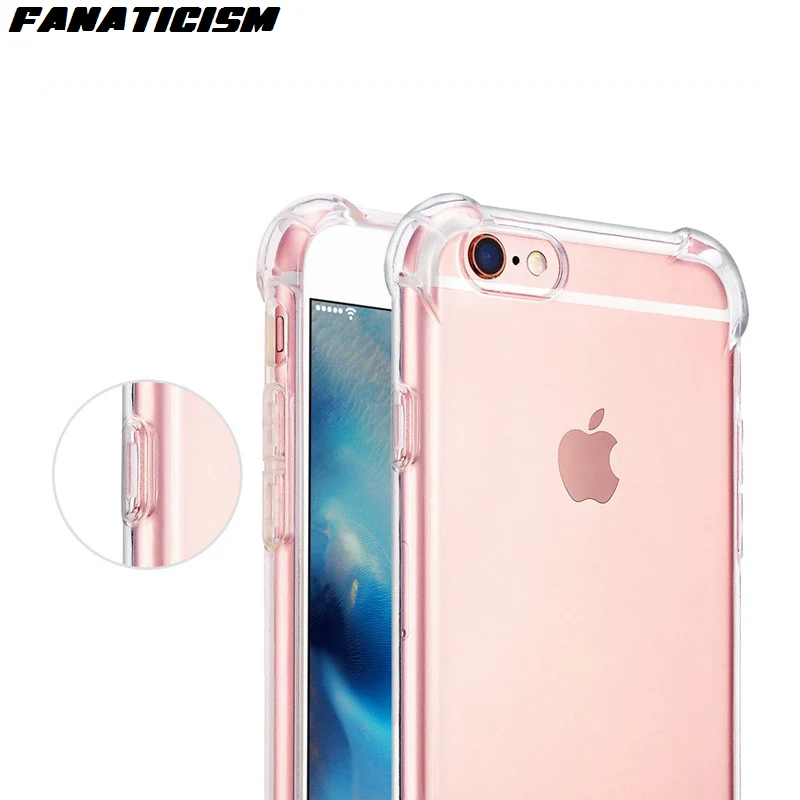 100 шт противоударный плотный мягкий TPU гелевый Прозрачный чехол для iphone 11 Pro XR X XS Max SE 5 6 7 8 Plus Coque Мягкий силиконовый чехол для телефона