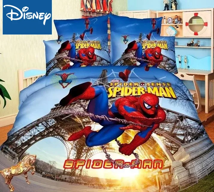 Prezzo Disney Spider Man Doppia Con Letti Singoli Dimensione Trapunte Set Di Biancheria Da Letto Trapunta Coperture Adatto Per Il Letto Di 1M Arredamento Camera Da Letto Singolo Piatto Copriletto 2-4Pcs Nuovo