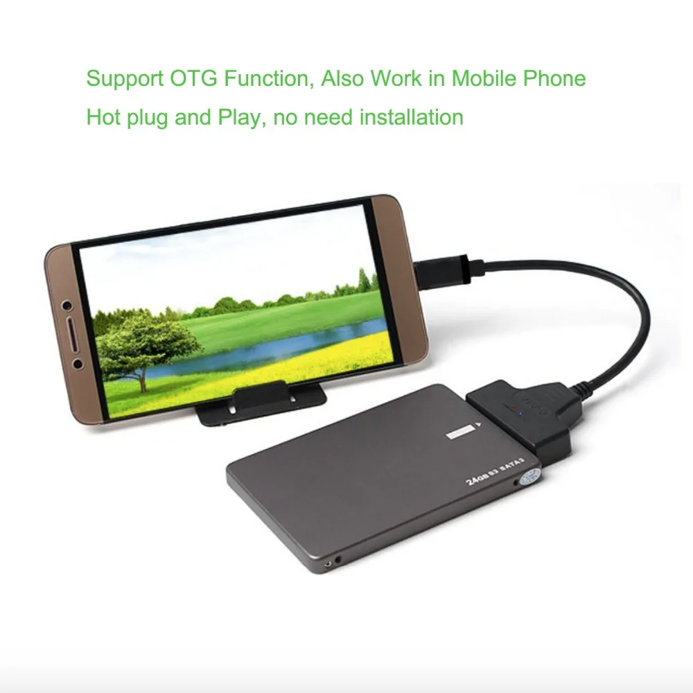 Кабель VKWIN USB SATA адаптер C Type 3 1 III конвертер для жестких дисков SSD 2 5