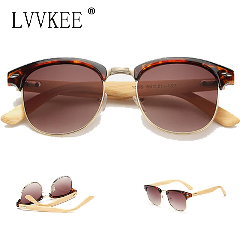 Солнцезащитные очки с бамбуковой оправой для мужчин и женщин зеркальные