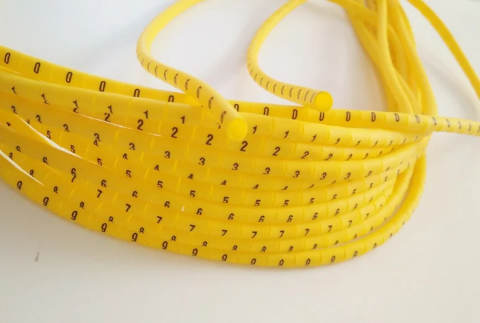 

1000pcs/lot freeshipping 0.5 to 10mm2 plum cable marker 0-9 10 different number yellow color