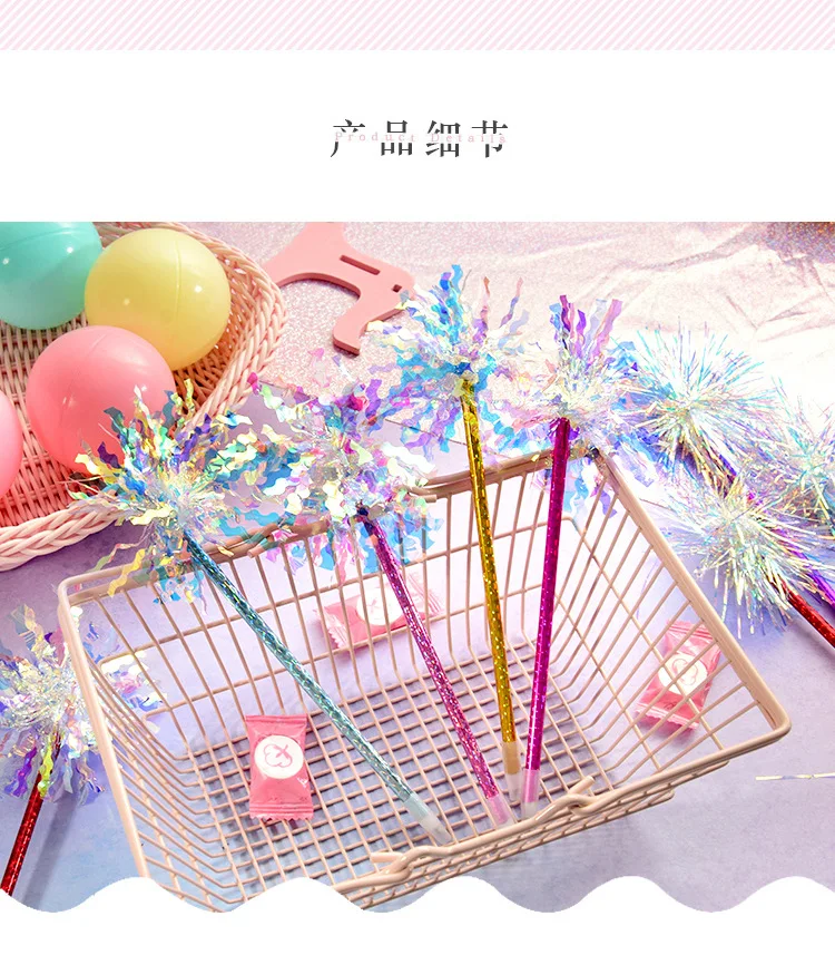 Beautiful Cute Rainbow Colors Silk Ball Pen Iridescent Laser Ballpoint Pen for Kids School Stationery Gift Korean Supplies