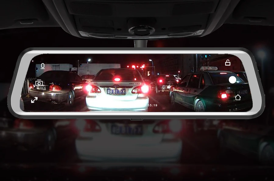 Kommander Автомобильный видеорегистратор поток зеркало заднего вида dash cam Full HD 1080P полный сенсорный экран 1" авто камера автомобильный рекордер dash cam