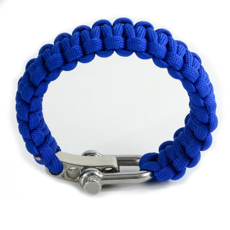 Браслет для выживания Paracord с регулируемой нержавеющей стали D сережка наружного