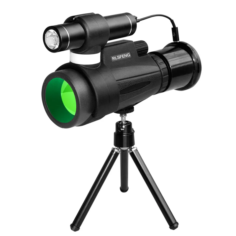 1 set HD 12x50 Инфракрасный ночного видения цифровой мощный Монокуляр оптический зум зеленый фильм прицел телескоп со смартфоном штатив клип - Цвет: 1 set