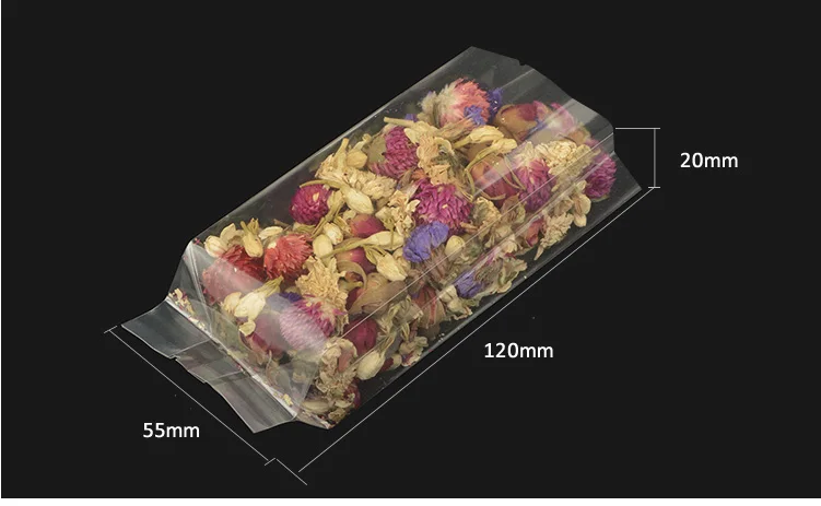 Прозрачный вакуумный мешок 200 шт 120x55x20 мм прозрачный пластиковый пакетик для чая