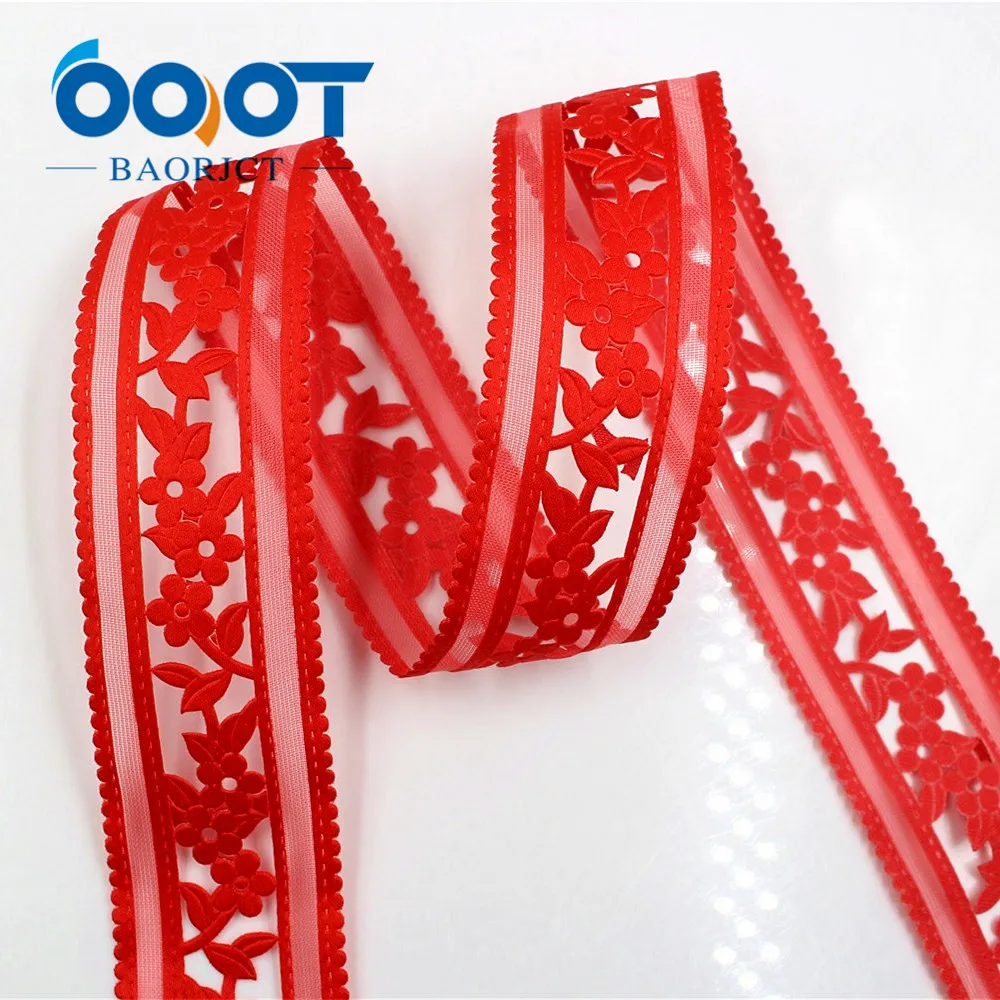 OOOT BAORJCT 17122316 hot sale 40 mm 10 yards hollow Flowers satin ribbon DIY handmade materials Clothing accessories | Дом и сад