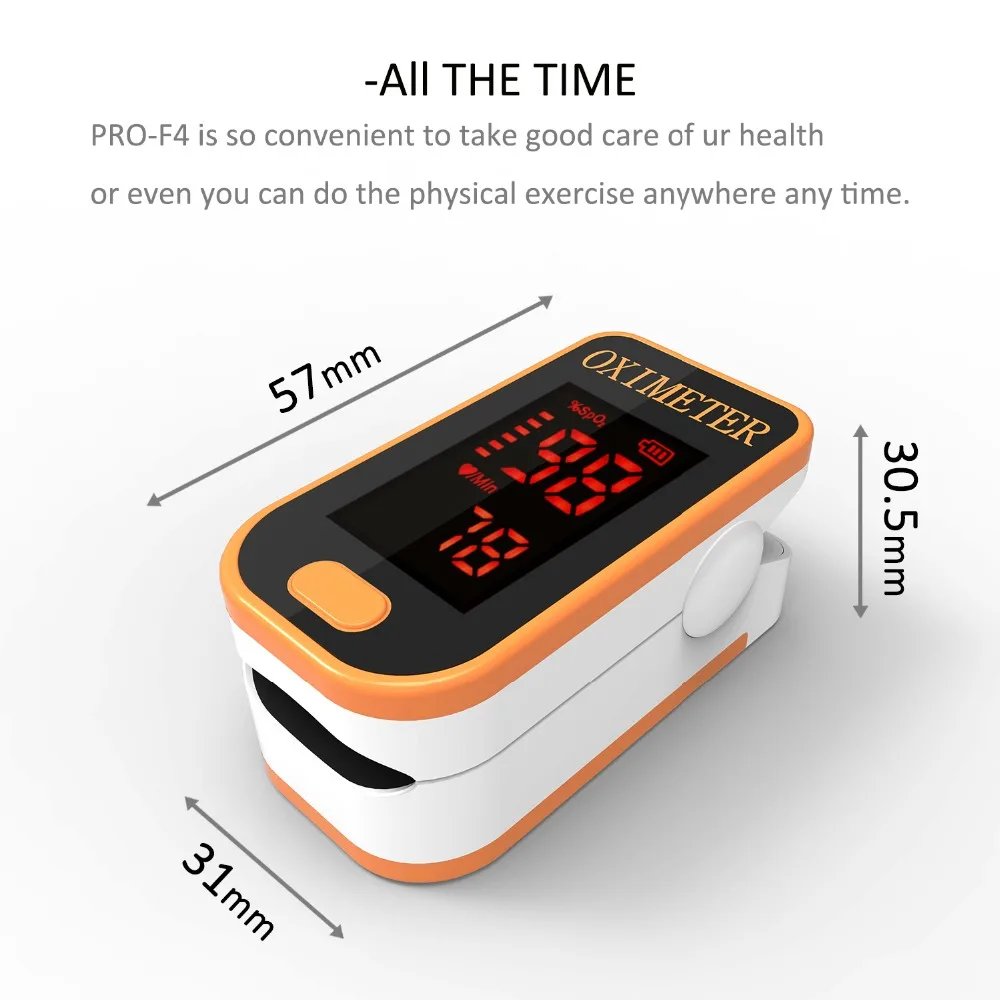 

PRO-F4 Household Finger Pulse Oximeter,Heart Beat At 1 Min Saturation Monitor Pulse Heart Rate Blood Oxygen SPO2-multiple colour