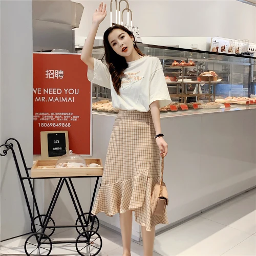 Женский комплект из 2 предметов летние асимметричные юбки-рыбий хвост с круглым