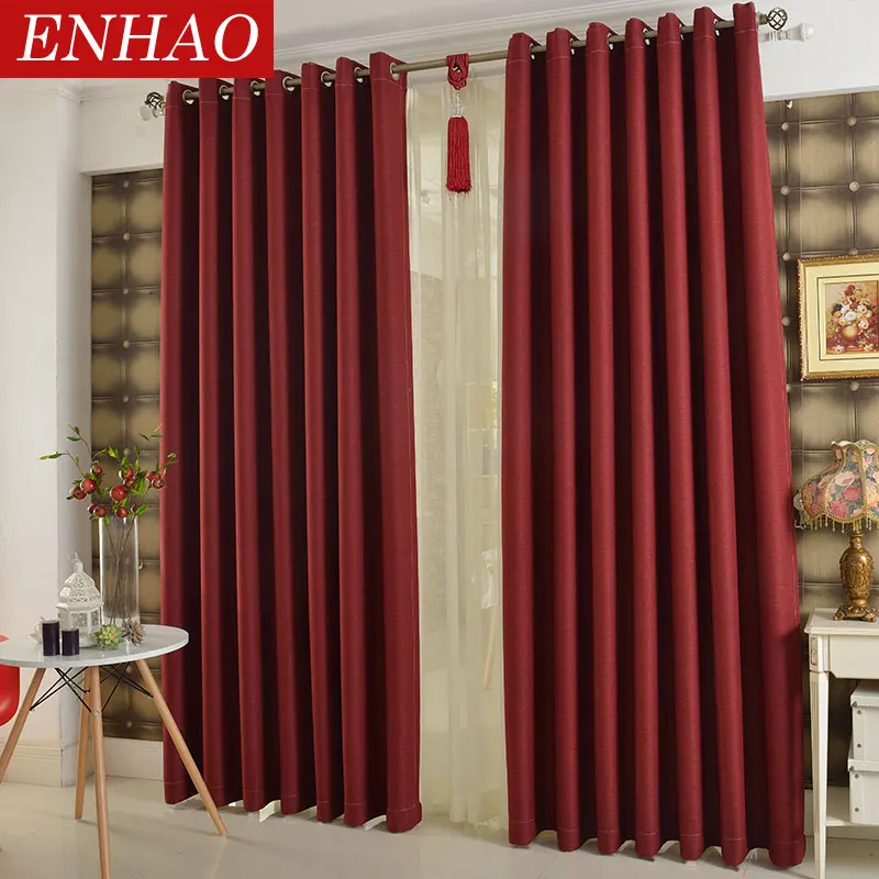 Современные солидные затемненные занавески для Гостиная шторы для спальни, кухни, сплошные оконные белье, занавески, затемненный драп