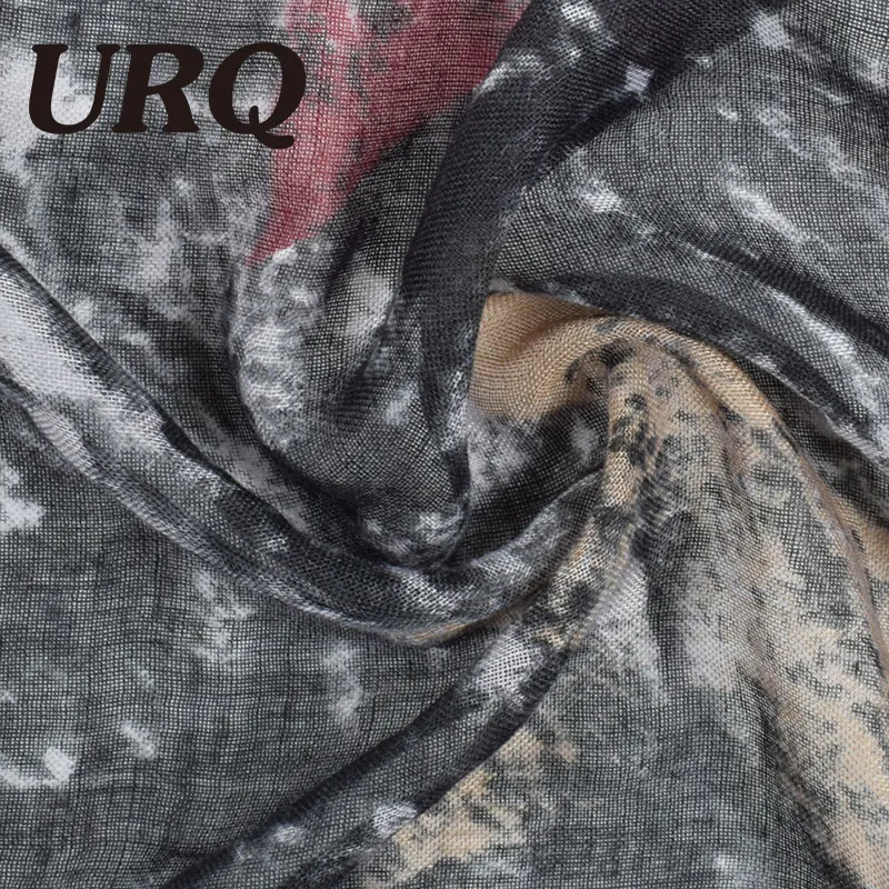 URQ Модный Новый женский шарф в стиле ретро с принтом звезды длинный вискозный