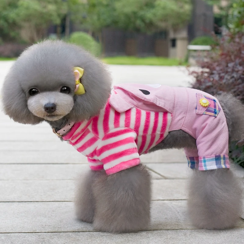 Высокое качество милая стильная розовый/хаки полоса Двусторонняя флис собака