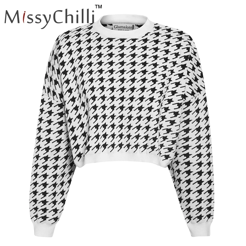 Женский вязаный Пушистый свитер MissyChilli зимний мягкий укороченный с круглым