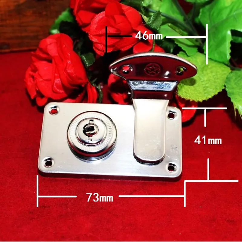 

Silver Color Bag Lock,Box Lock Rectangle,7.3 x4.1cm,1 Set