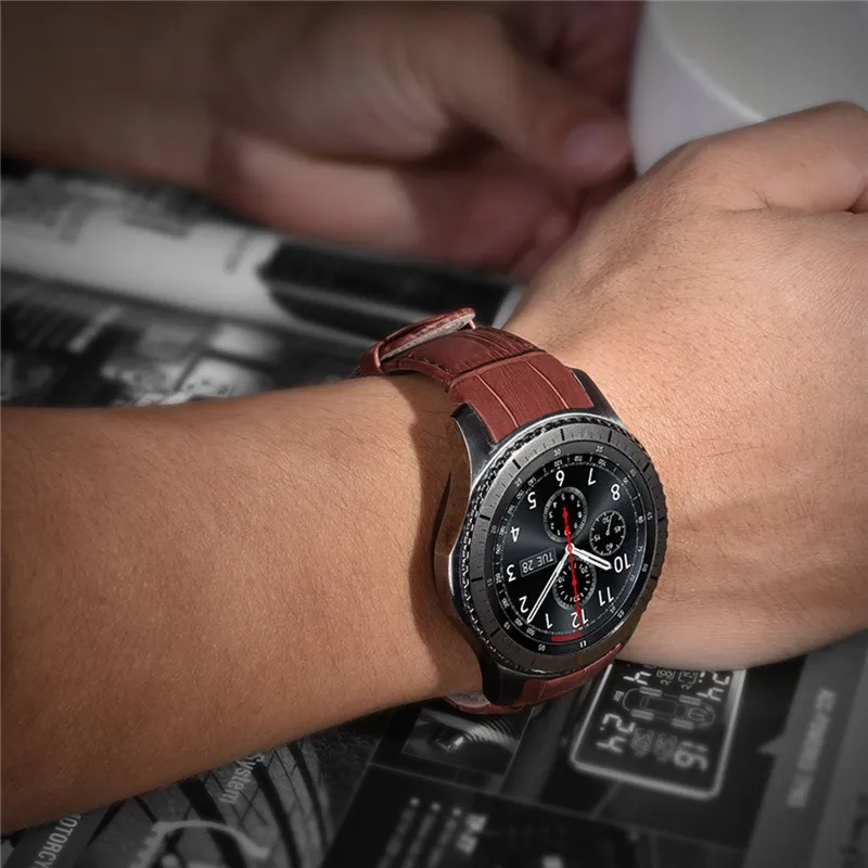 V-moro ремешок для часов samsung gear S3 классический ремешок из натуральной кожи с узором «крокодиловая кожа» ремешок gear S3 спортивные Смарт-часы