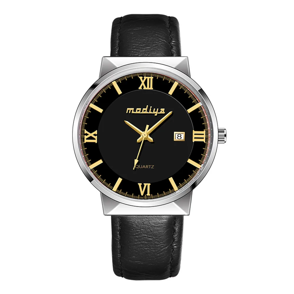 Silver Military Watches life waterproof Leather Strap Business Men Top Brand Luxury Quartz Watch reloj hombre A5 | Наручные часы