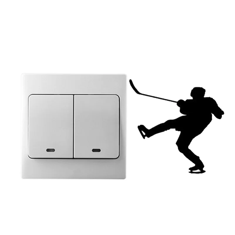 Хоккейная Спортивная настенная дверь ПЗУ наклейка модный переключатель света