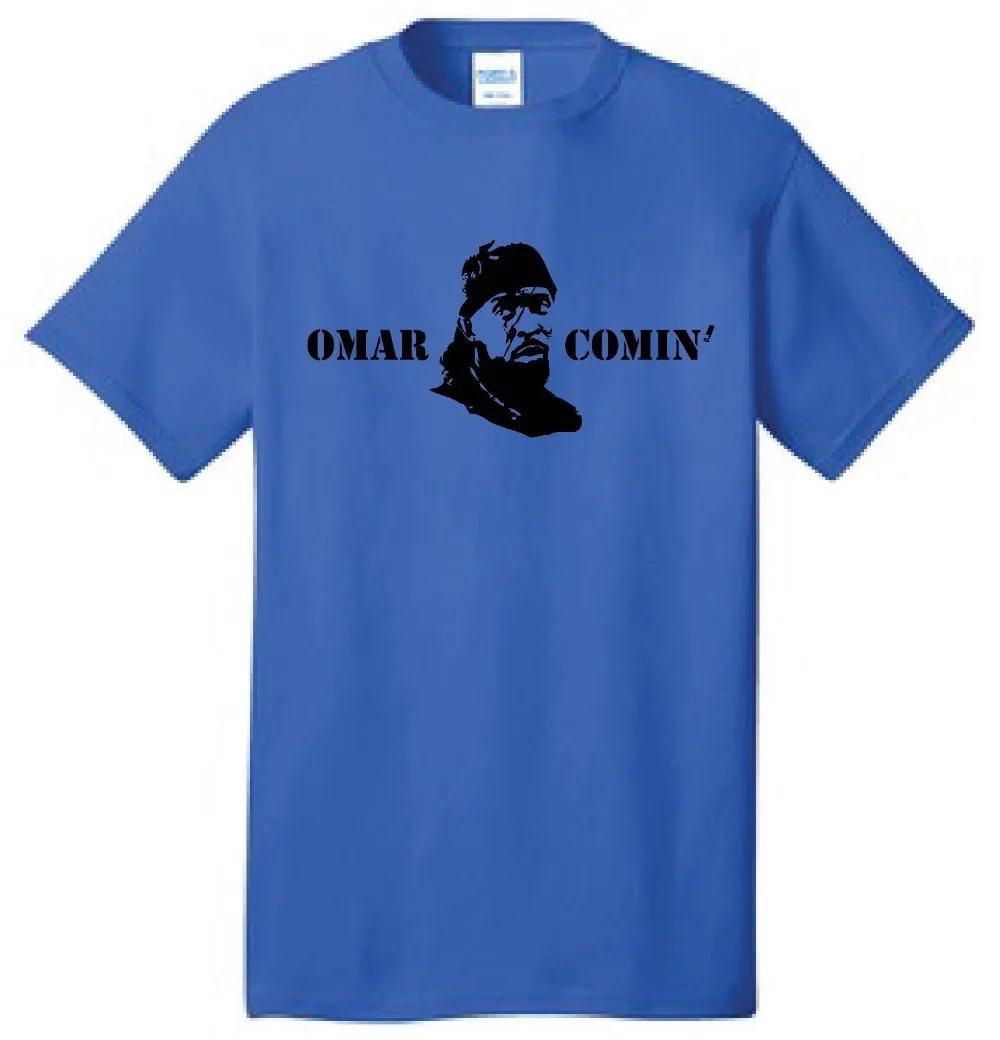 Omar Comin' Little Logo The Wire T-Shirt Gangster Custom Urban Street-Wear Men 2019 Funny Cotton Tees Short Sleeve | Мужская одежда