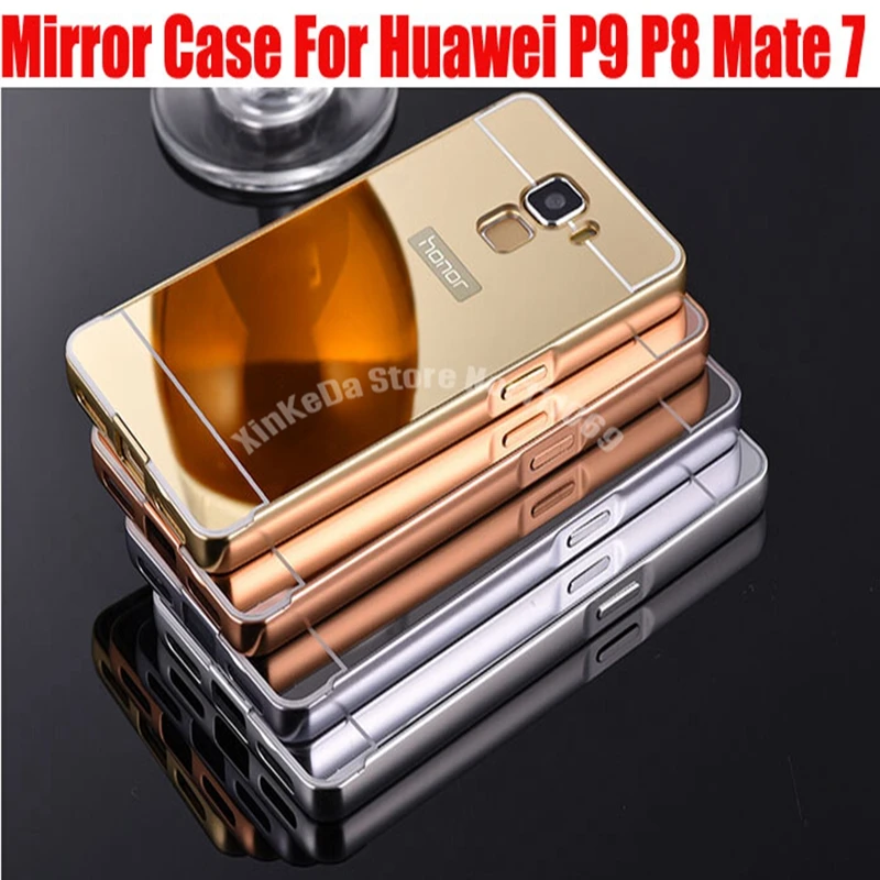 Роскошный Алюминиевый металлический зеркальный чехол для Huawei Ascend P9 P8 Lite P7 G8 G7 Mate 8