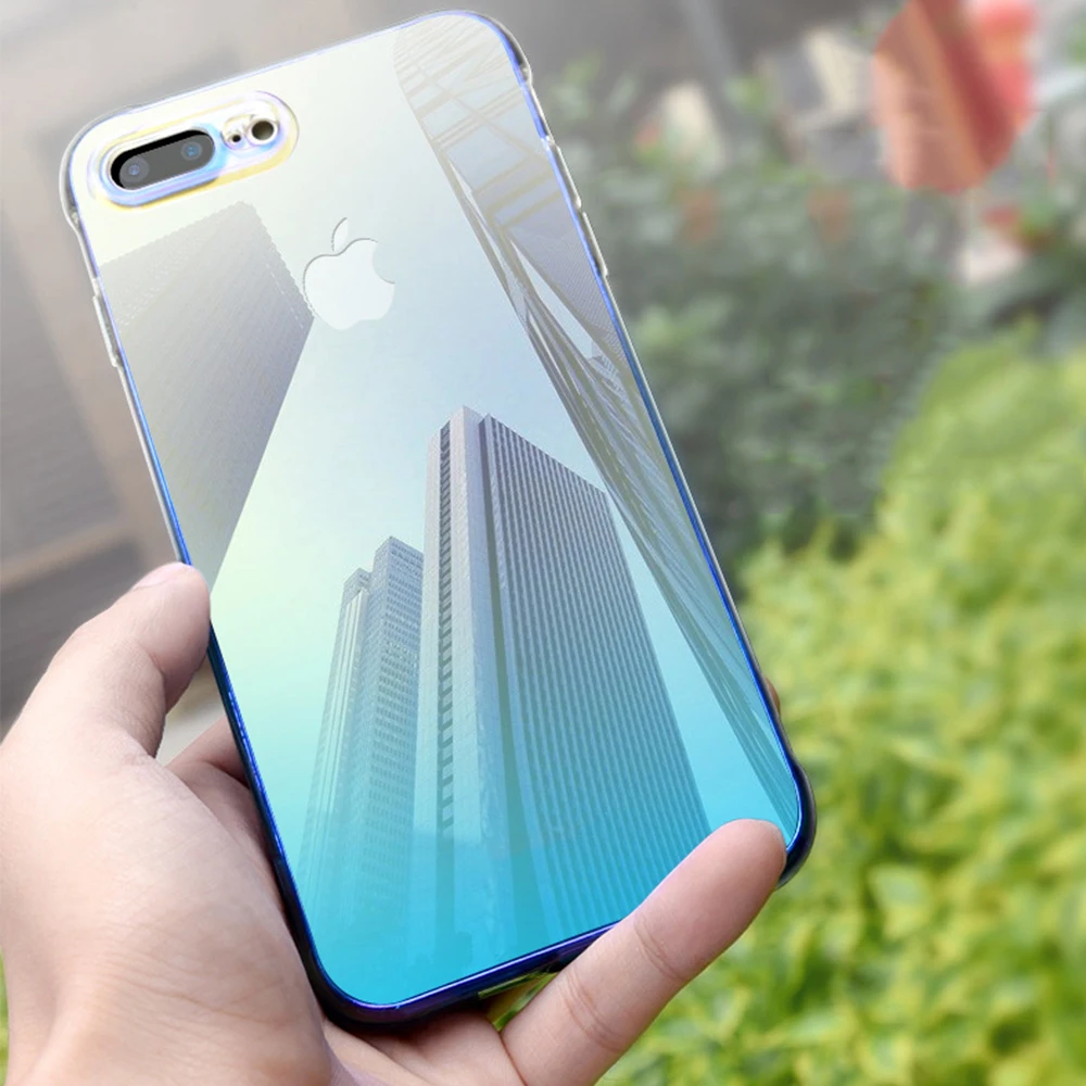 Прозрачный градиентный цветной чехол для телефона Aurora IPhone X XS Max XR 9 Plus Роскошный