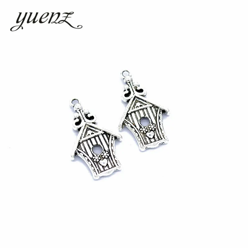 YuenZ 7 шт. старинное серебро цвет дерево дом для изготовления браслета ассорти