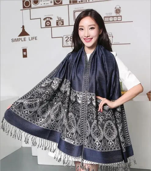 Двусторонняя Женская шаль RUNMEIFA с рисунком Пейсли модная женская запахом