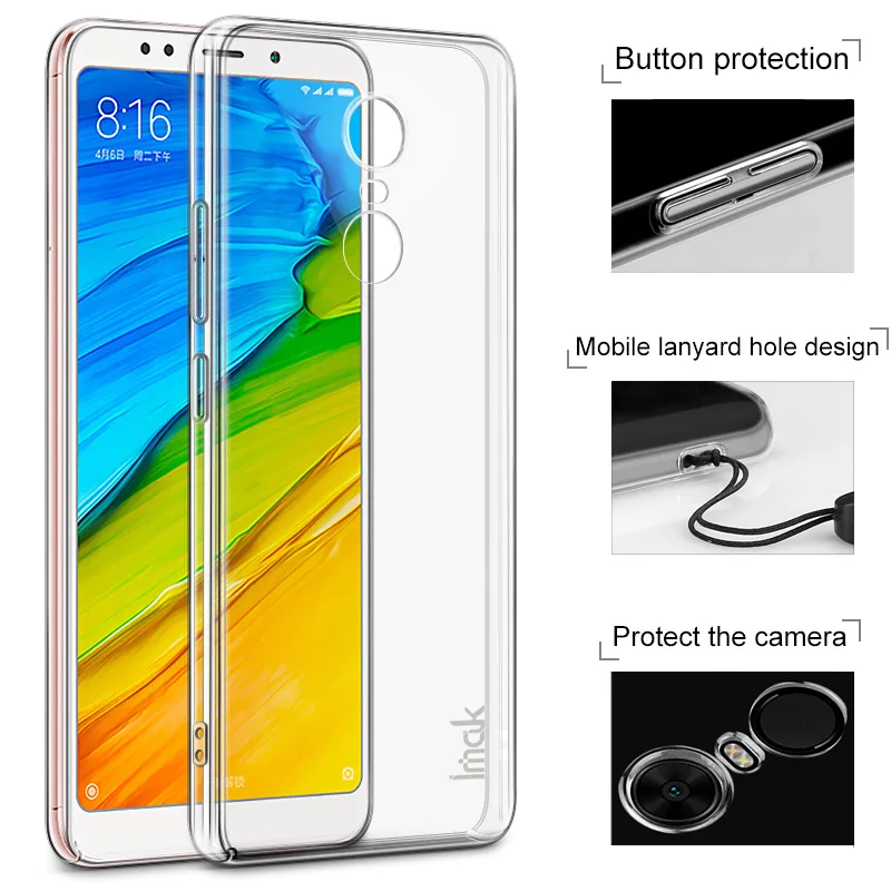 Redmi 5 Чехол IMAK износостойкие II Pro Прозрачный Кристалл Жесткий телефона чехол для
