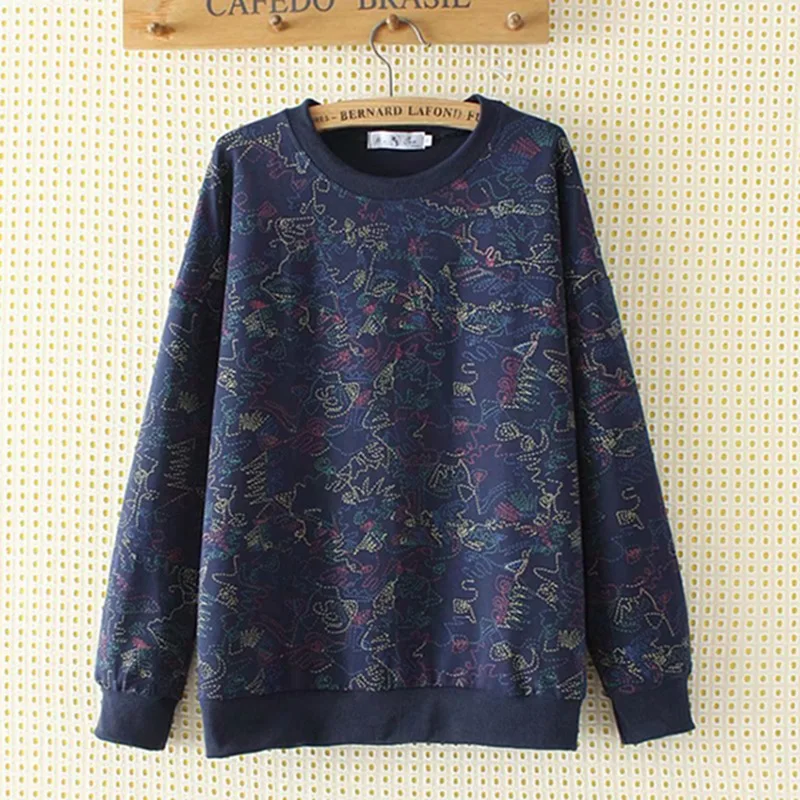 Толстовка Женская повседневная с длинным рукавом и принтом в горошек большого