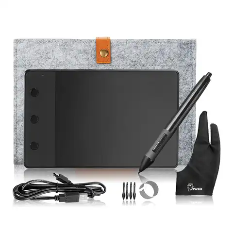 Графический планшет Huion H420 для рисования, Оригинальный планшет для рисования, шерстяная подкладка 10 дюймов, с двумя пальцами, с защитой от за...