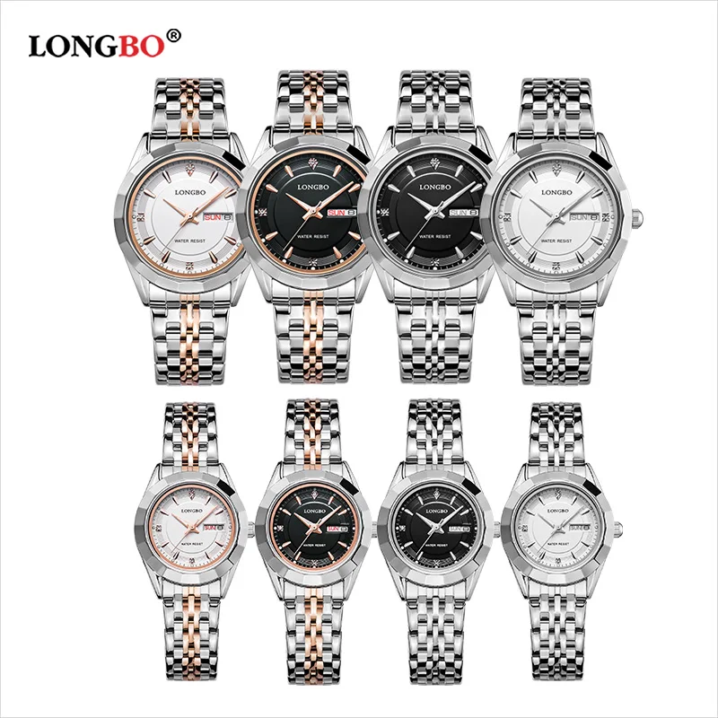 LONGBO Relogio Masculino, роскошный бренд, полностью из нержавеющей стали, аналоговый дисплей, дата, кварцевые часы, деловые часы для мужчин и женщин, часы 80164