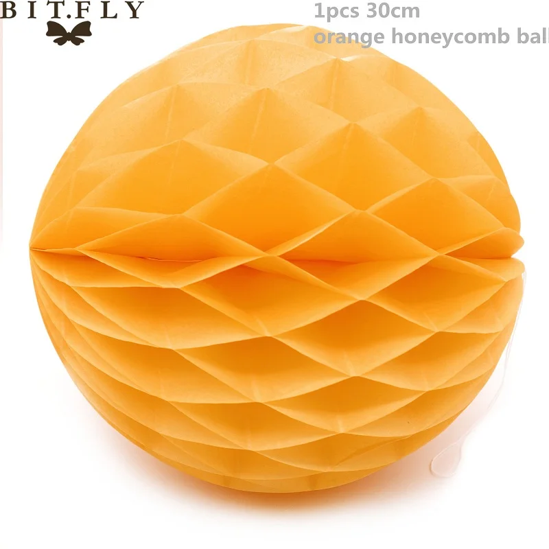 orange honeycomb bal Хэллоуин бумажные фонари для декора, вытяжные баннеры, бумажный веер в виде цветка, бумага 3D starsand кисточка для украшения для вечеринки сделанные своими руками принадлежности - Цвет: orange honeycomb bal