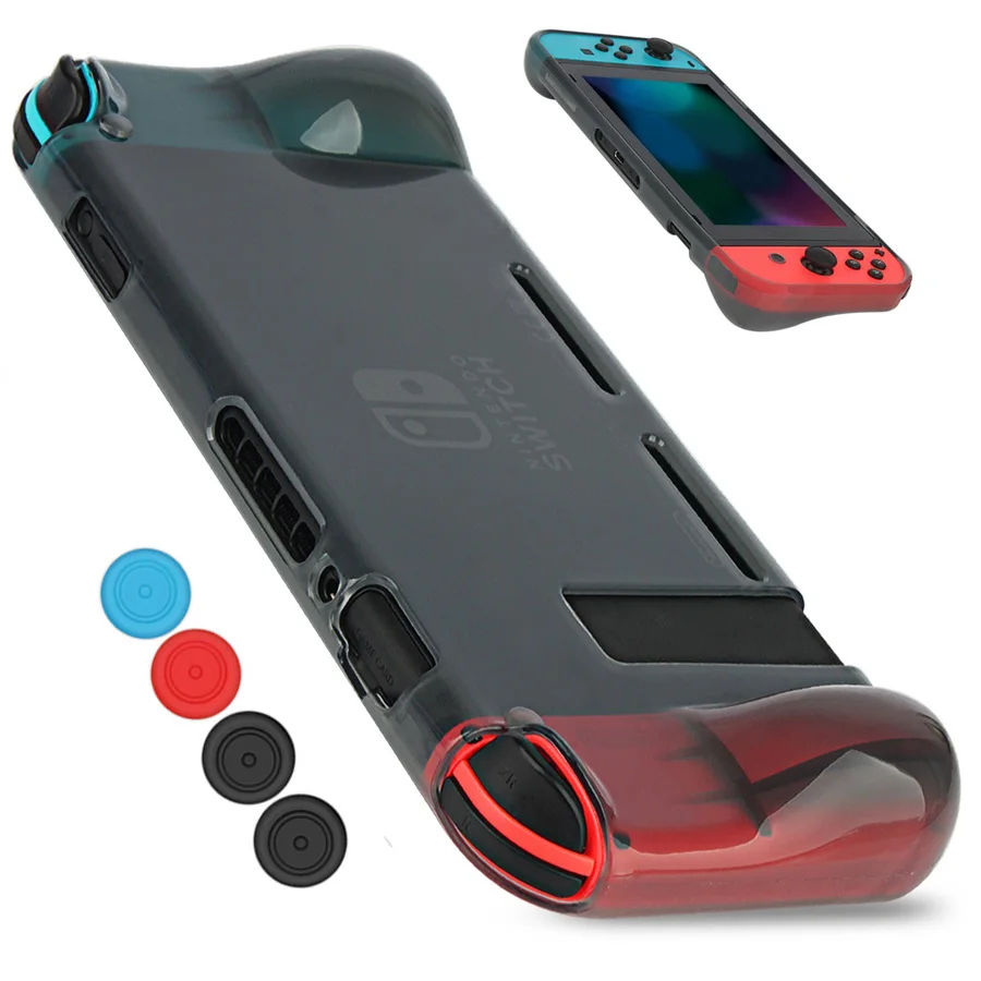 Защитный чехол Nintendo Switch удобный мягкий эргономичный из ТПУ с рукояткой и 4