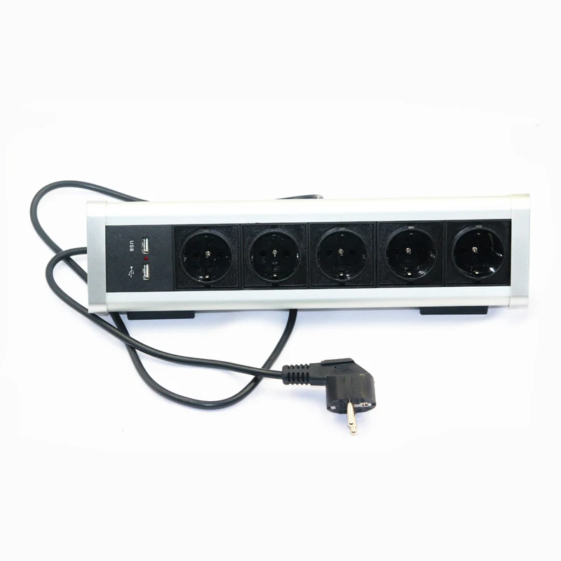 Треугольник настольный зажим розетка 5 ЕС розетки питания для кухни с 2 USB