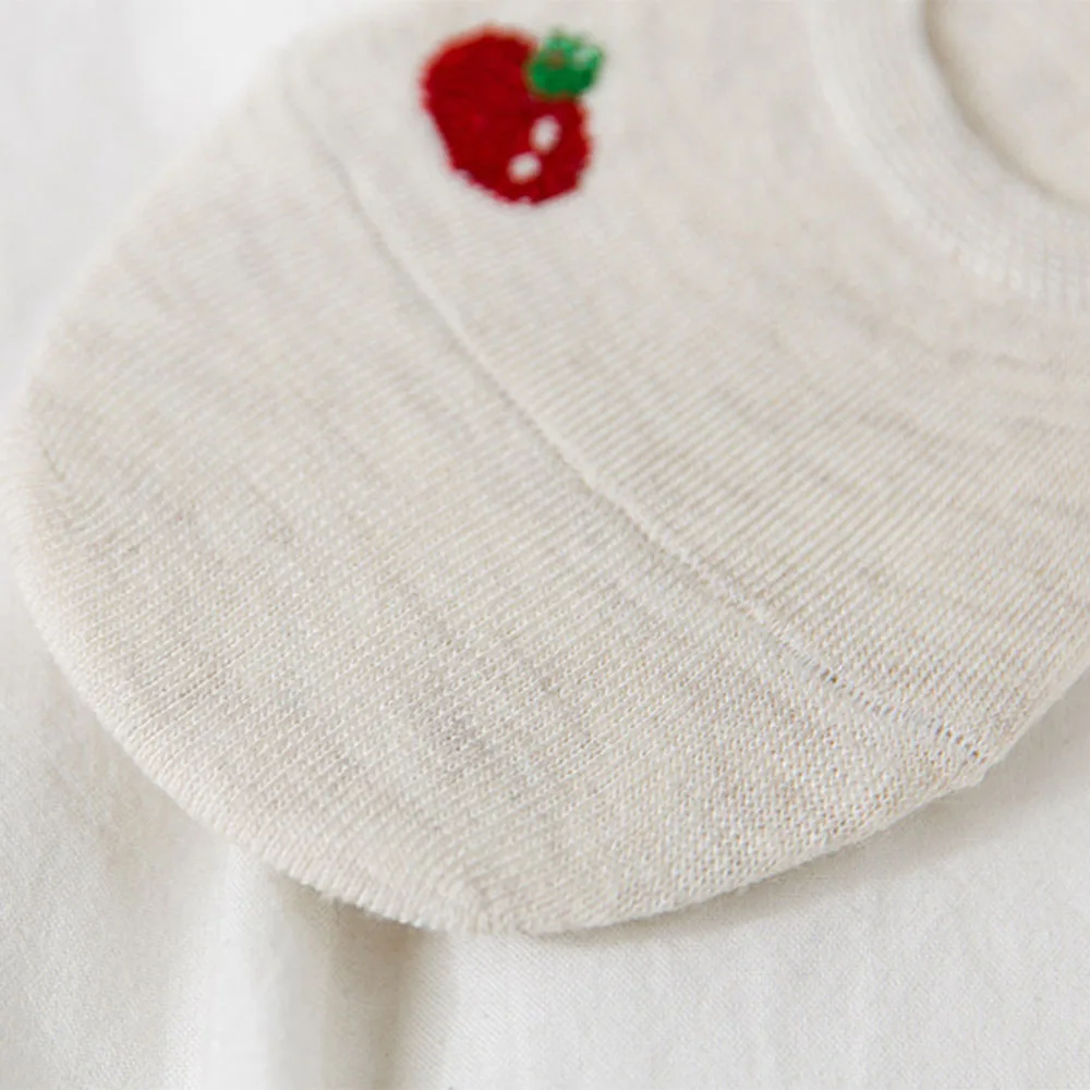 Summer Women Funny Socks Candy Color Cartoon Animal Vegetable Pattern Boat Silicone Non-Slip Invisible Cotton Sokken | Женская одежда