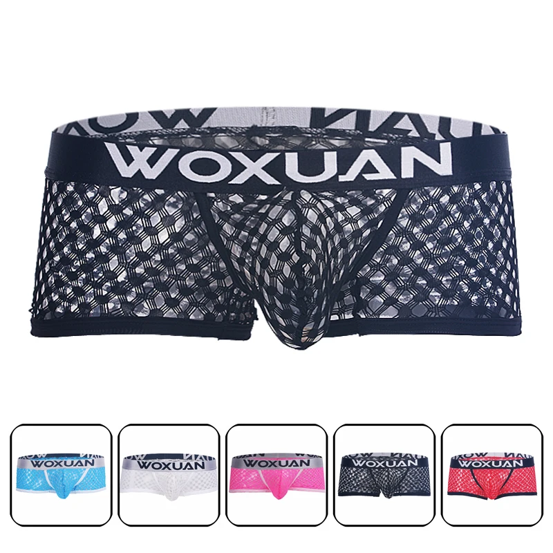 2019 горячее сексуальное мужское нижнее белье сетчатые Прозрачные Боксеры Гей