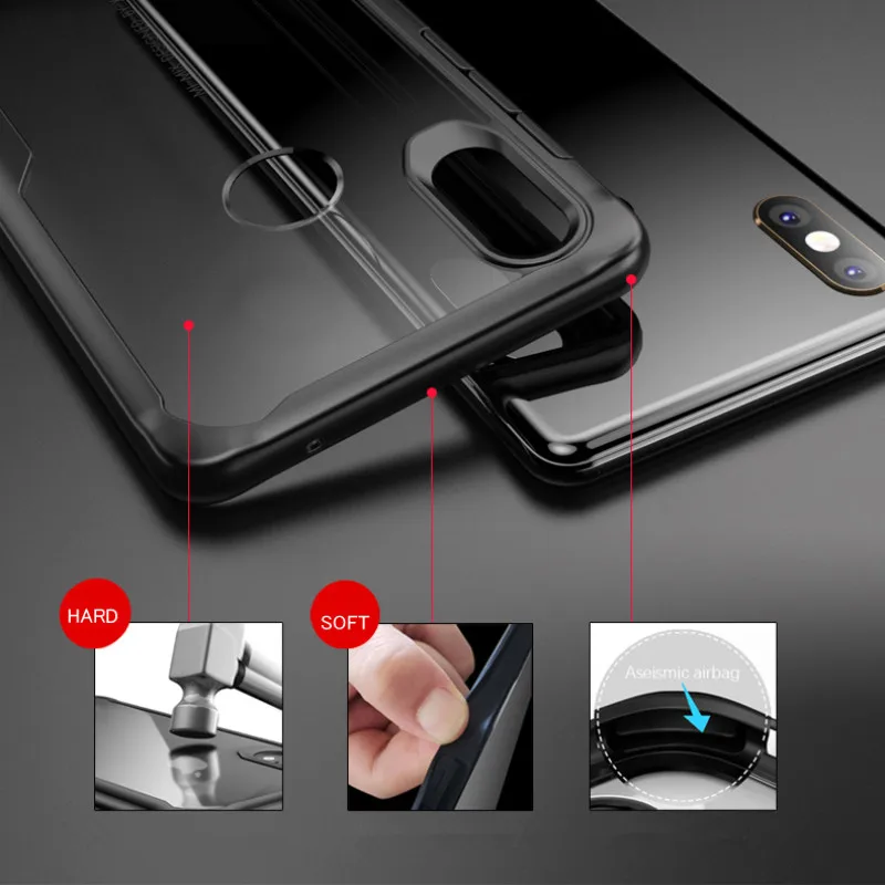 Ударопрочный чехол MaxGear для телефона Xiaomi Mi A1 A2 Lite 5X 6X прозрачный акриловый