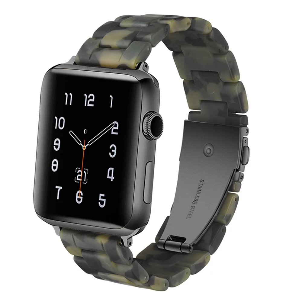 Полимерный ремешок для часов Apple Watch Series 4 3 2 1 ремешок из нержавеющей стали браслет с пряжкой для iWatch Band 38 мм 40 мм 42 мм 44 мм ремешок