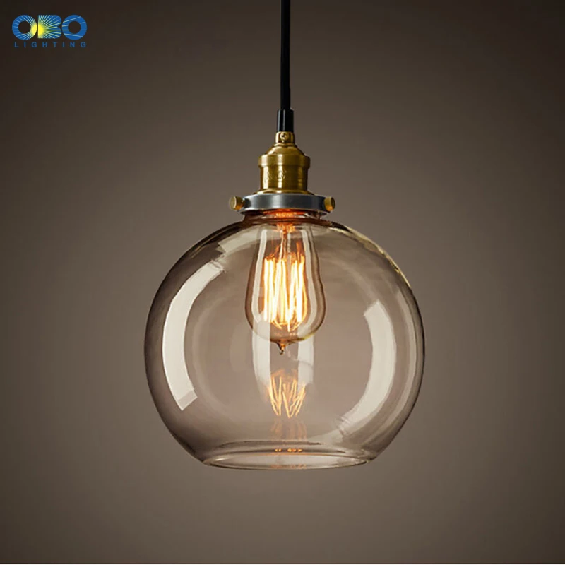 Винтажный подвесной светильник из прозрачного стекла чайного цвета шнур 1-1 5 м