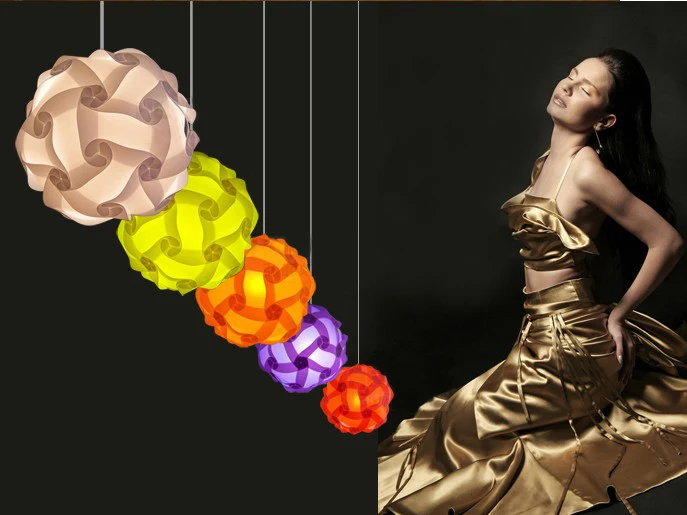 High Quality iq puzzle lamp jigsaw lights Diameter 25CM 30pcs Sheets per lot 10 colors for choice 30pcs=1 light | Лампы и освещение