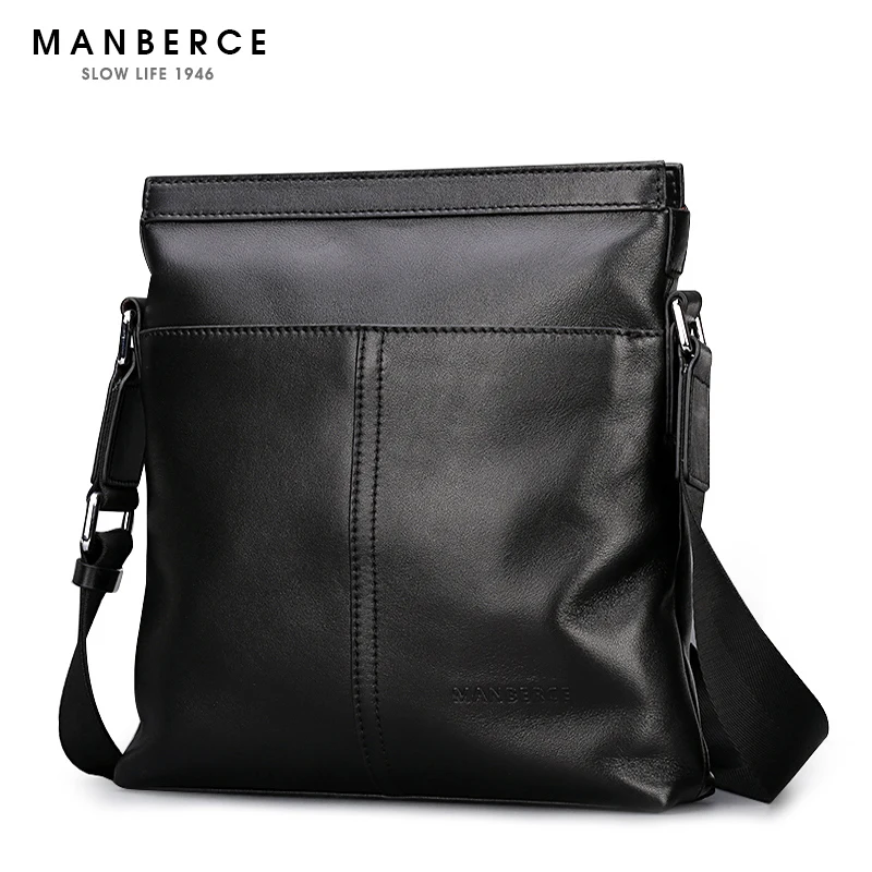 MANBERCE известных брендов сумки мужские сумка через плечо новый натуральная кожа