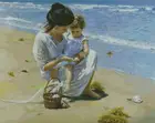 Набор для вышивки крестиком, с изображением берега матери и дочери, 16 карат, 14 карат