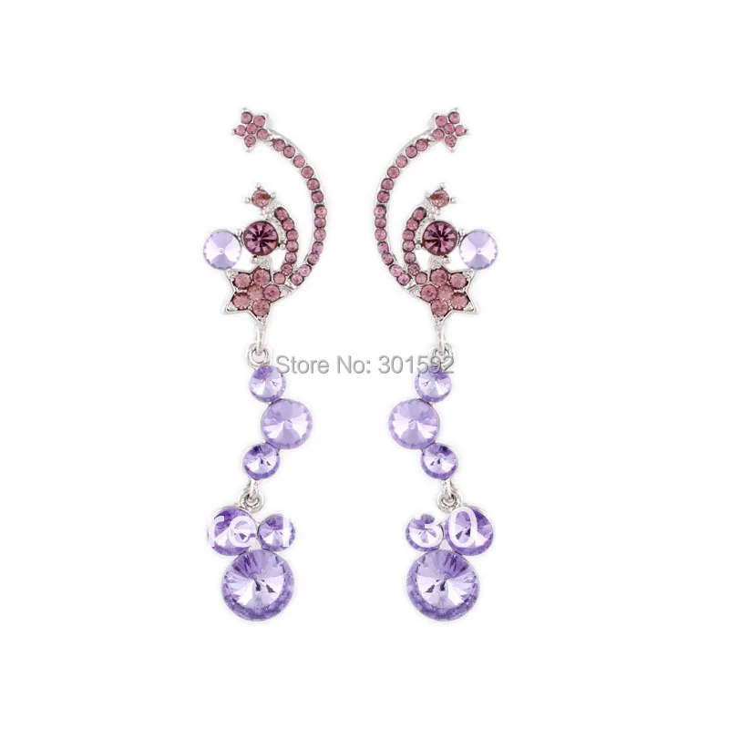 Модные Классические вентилятор серьги со стразами из сплава длинные модное