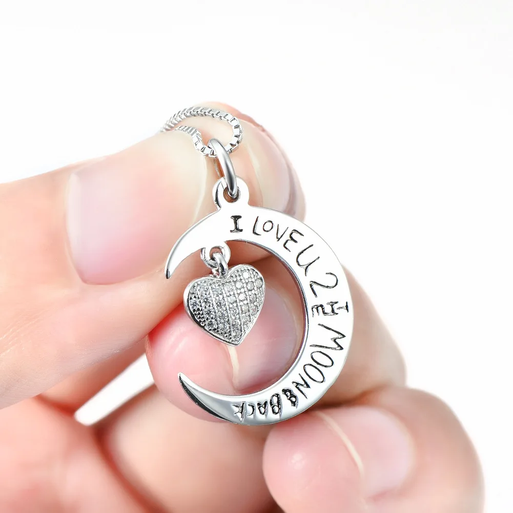 Хит продаж кулон в виде сердца и Луны из стерлингового серебра S925 пробы