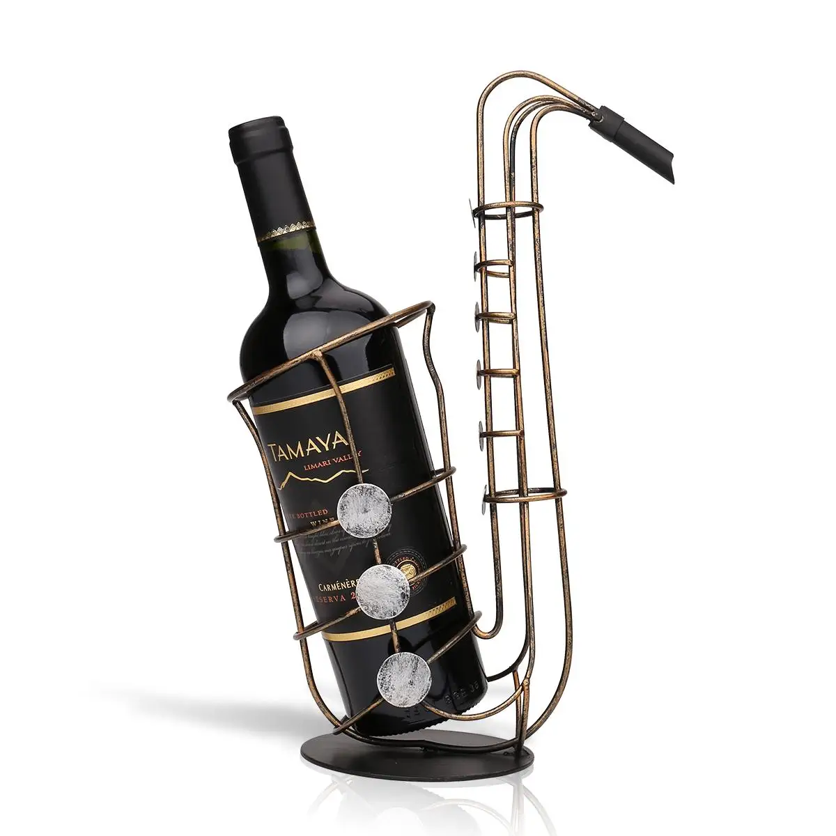 Tooarts металлический Sax необычный стеллаж для вина держатель бутылки красивые и