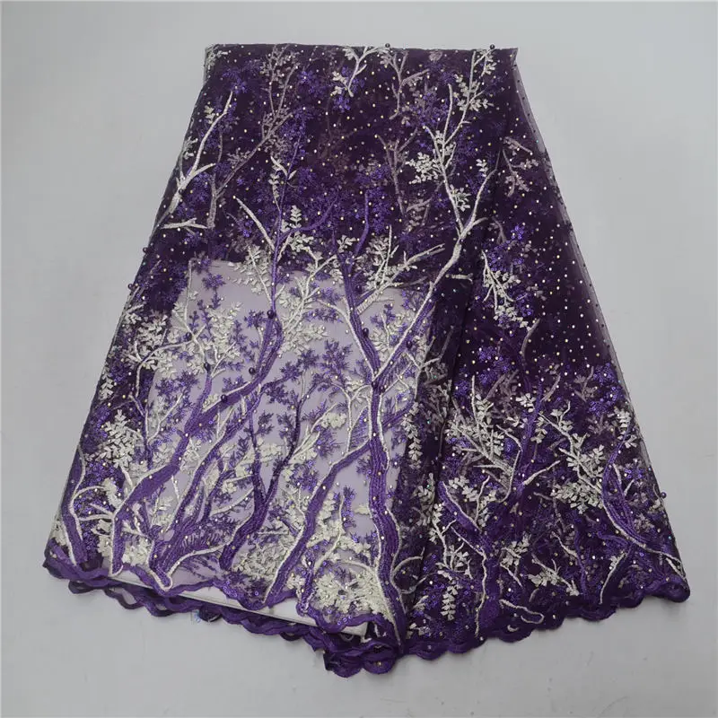 African Lace Fabric 2018 High Quality Material French With Stones and bead For Nigerian Wedding Dress -J5 | Дом и сад