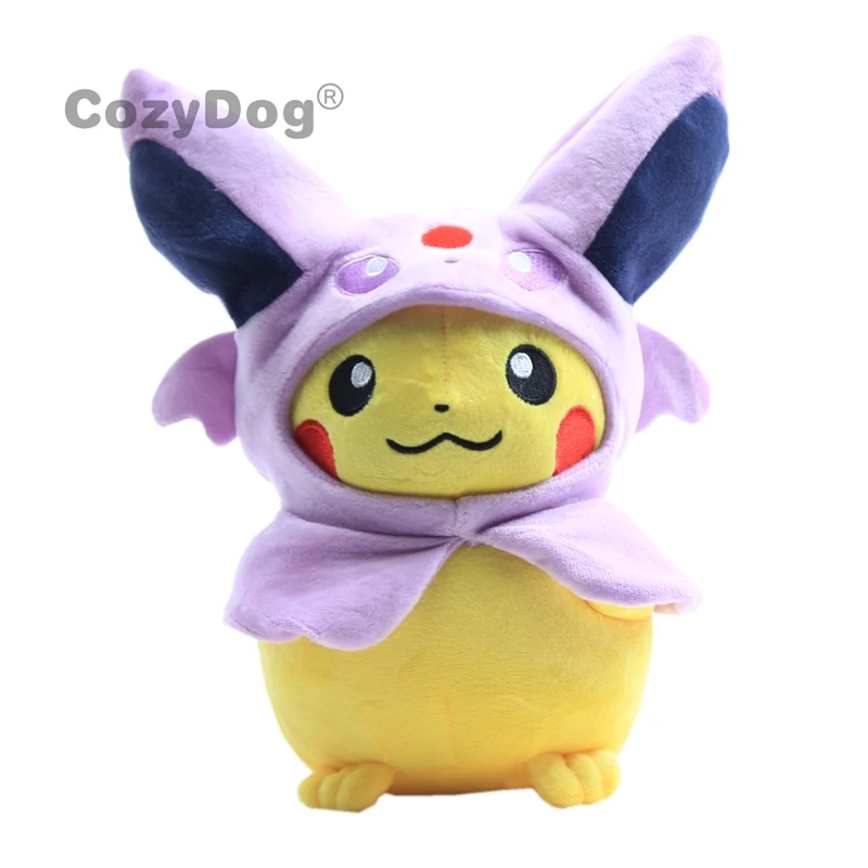 Espeon 10 Стили Пикачу Косплей Иви-флареон vaporion Jolteon мягкая плюшевая игрушка Пикачу в Sylveon Umbroon плащ куклы 1" 28 см подарок - Цвет: Espeon