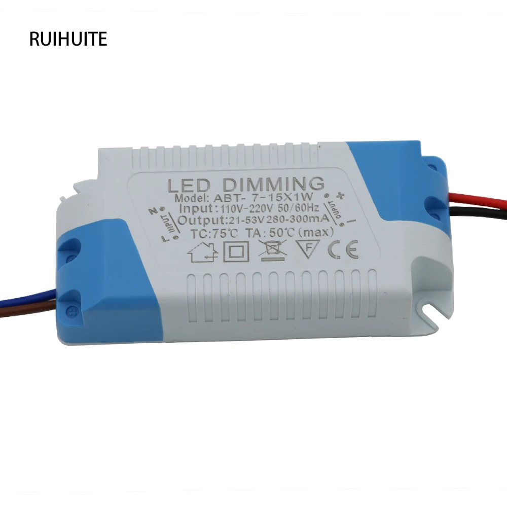 RUIHUITE 5 шт./лот Диммируемый светодиодный драйвер питания AC110V ~ 220 В DC 21 53 в 300mA 7 Вт 8 10