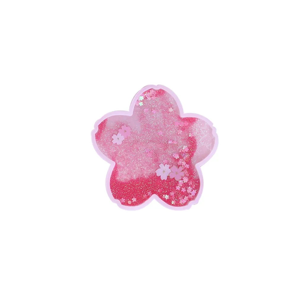 Pink Милая кофейная чашка для девочек, подставка под кружку, термоизоляционная чашка с розовым цветком вишни, Настольная чаша, подушка для кухни и дома, 3,19 - Цвет: Pink